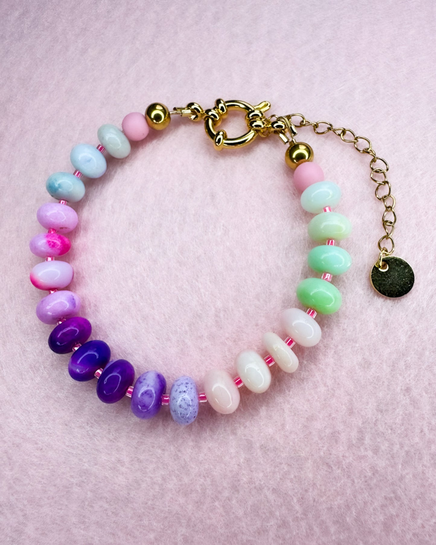 Opalperlen-Armband, "Opal Rainbow“ - 7mm