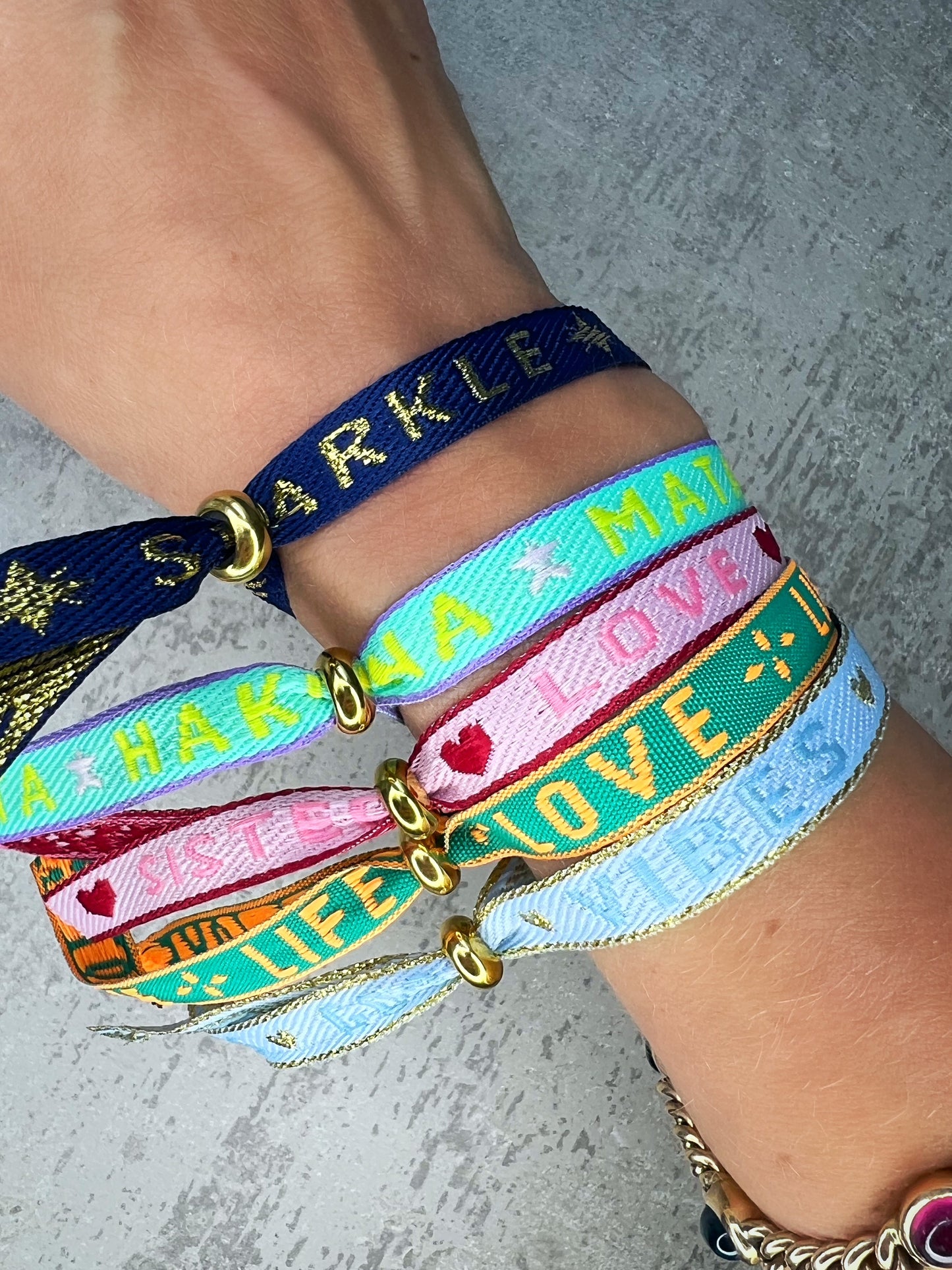 Schmuck-Textarmband "Sparkle & Shine“