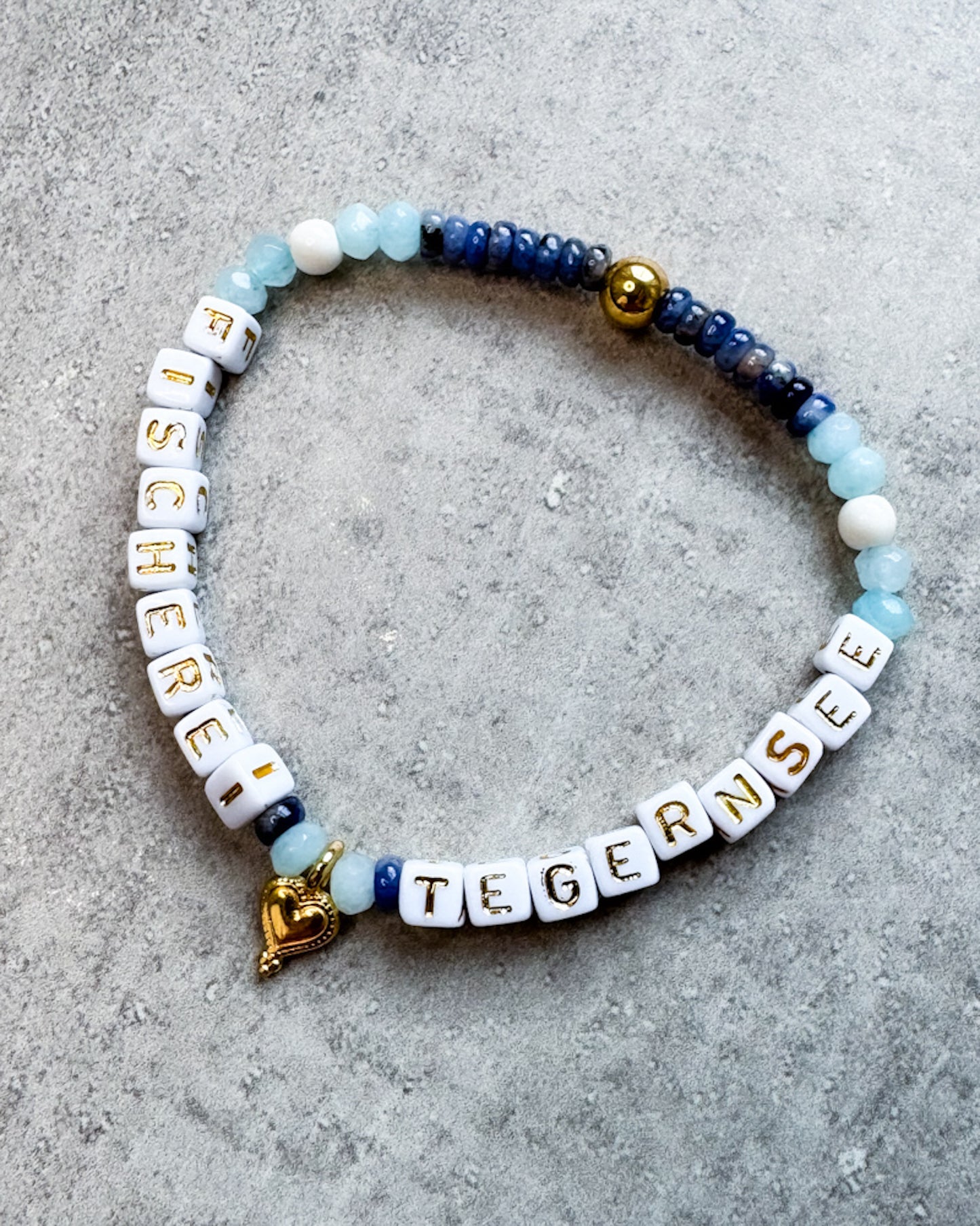 Buchstaben-Armband "Lapislazuli Mini“- personalisiert