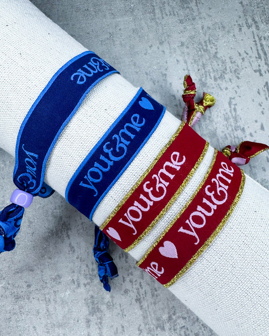 Schmuck-Textarmband "YOU & ME Red"