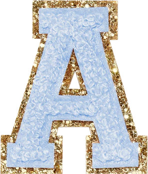 Glitzer-Buchstaben Aufnäher – hellblau