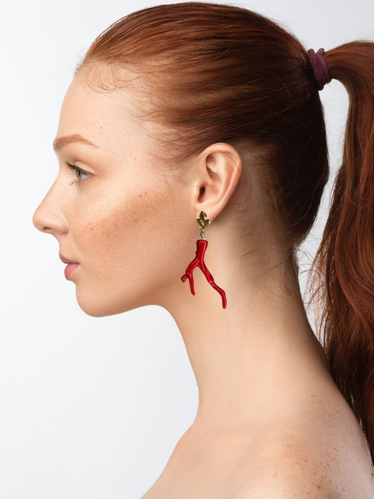 Ohrringe "Coral" - 1 Paar