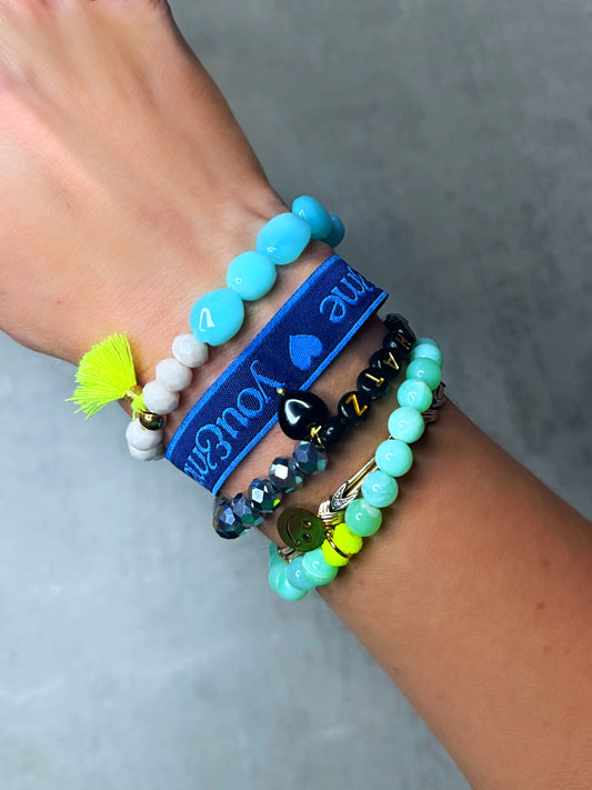 Buchstaben-Armband „Silver & Onyx“ personalisiert