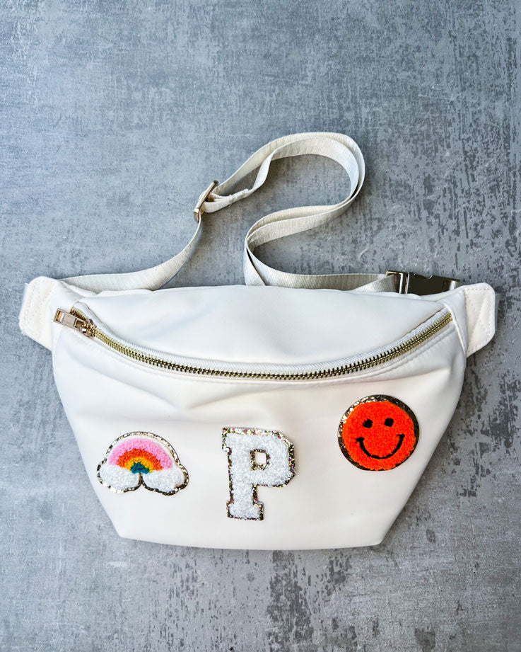 Crossbody Bag beige-weiss – personalisierbar