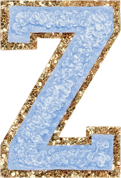 Glitzer-Buchstaben Aufnäher – hellblau