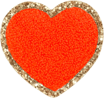 Glitzer-Herzen Aufnäher – groß