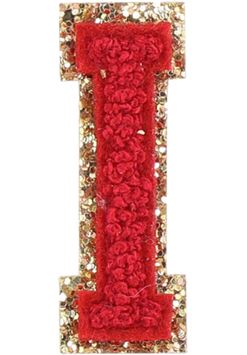 Glitzer-Buchstaben Aufnäher – rot
