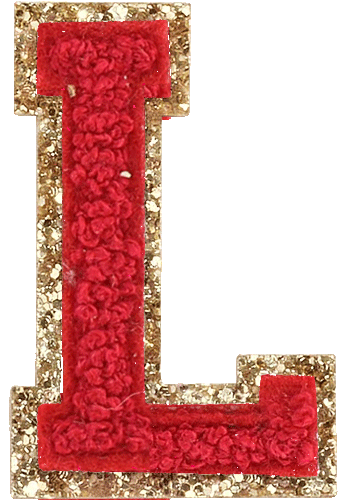 Glitzer-Buchstaben Aufnäher – rot