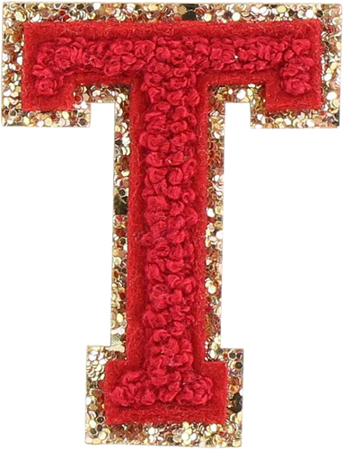 Glitzer-Buchstaben Aufnäher – rot