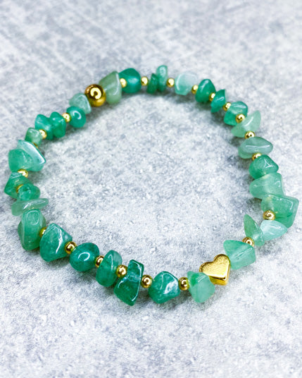 Heilstein-Armband "Aventurin & Herz"