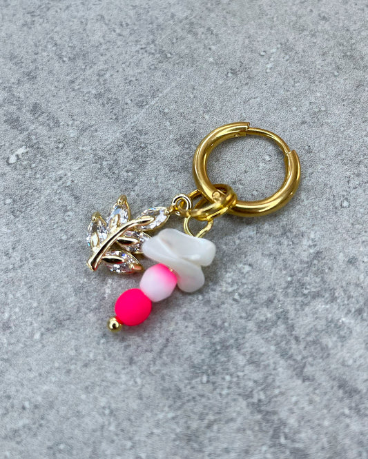 Ohrring 10mm "Pink Shell" - 1 Stück