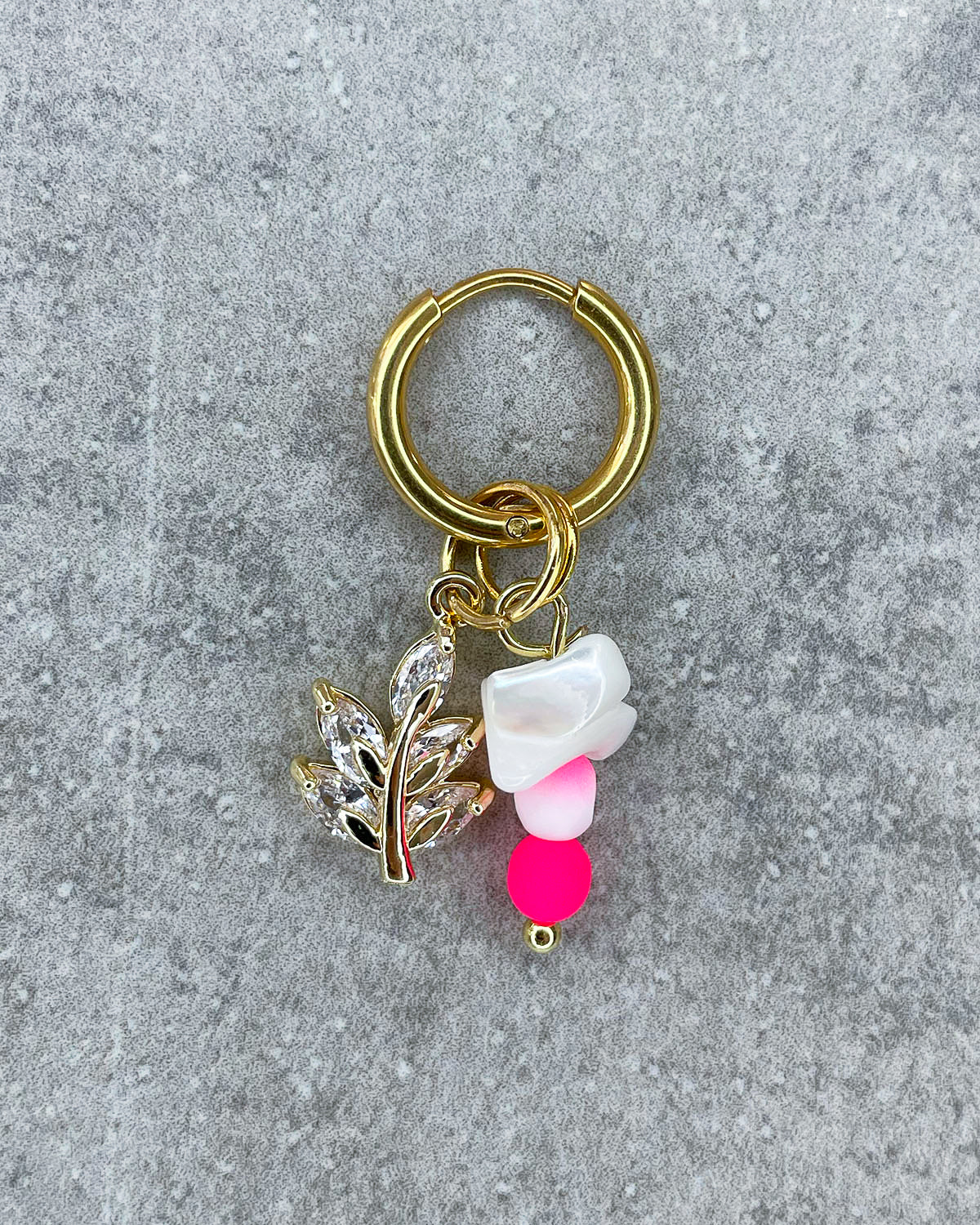 Earring 10mm "Pink Shell" - 1 piece