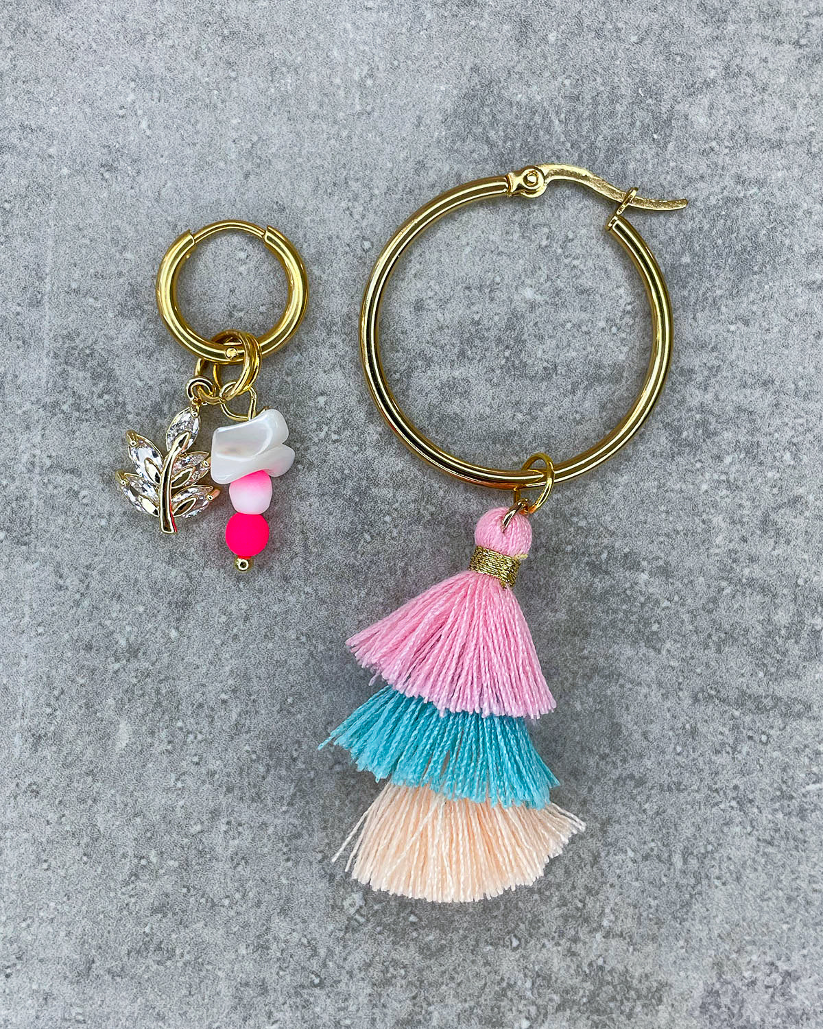 Earring 10mm "Pink Shell" - 1 piece