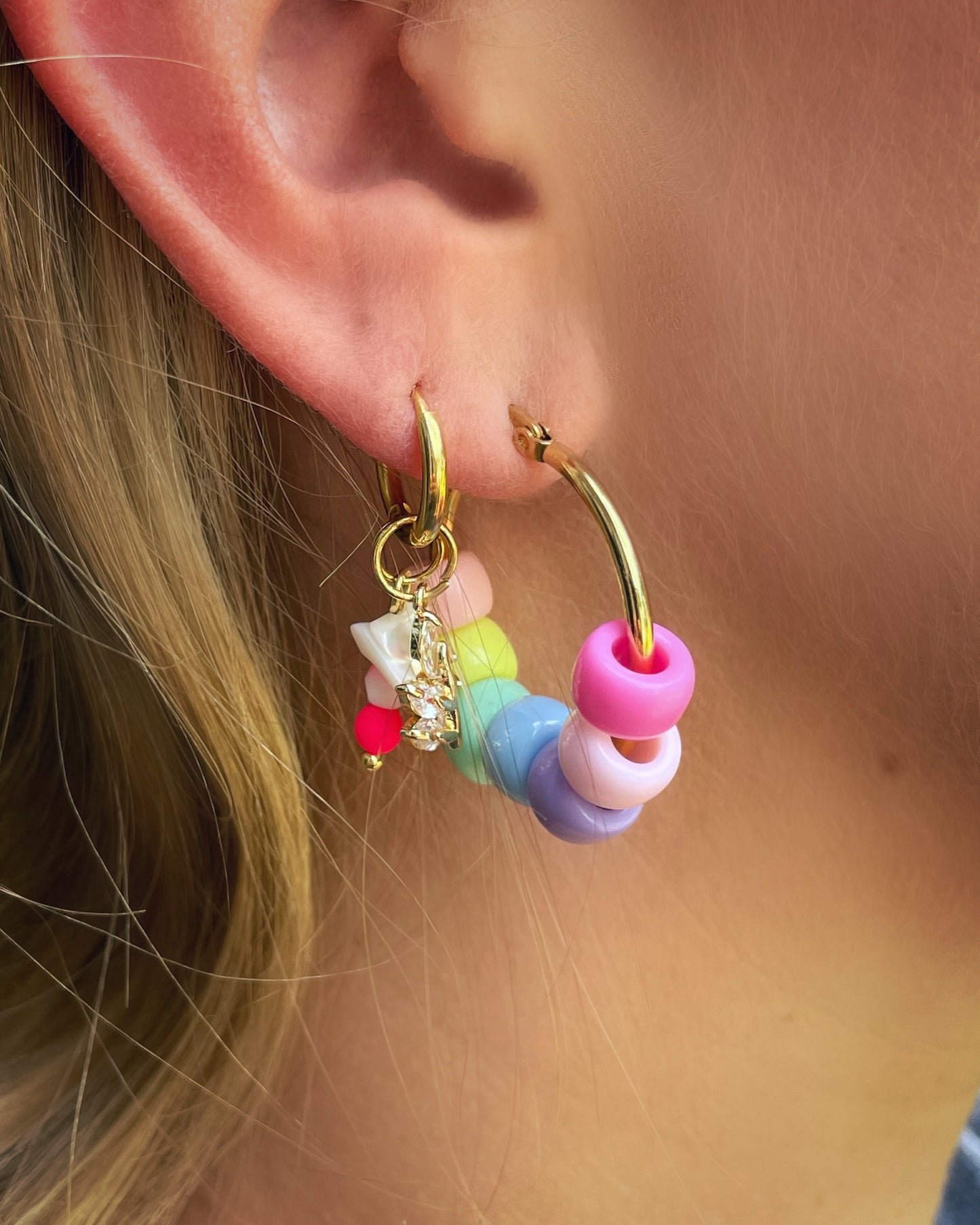 Earring 10mm "Pink Shell" - 1 piece