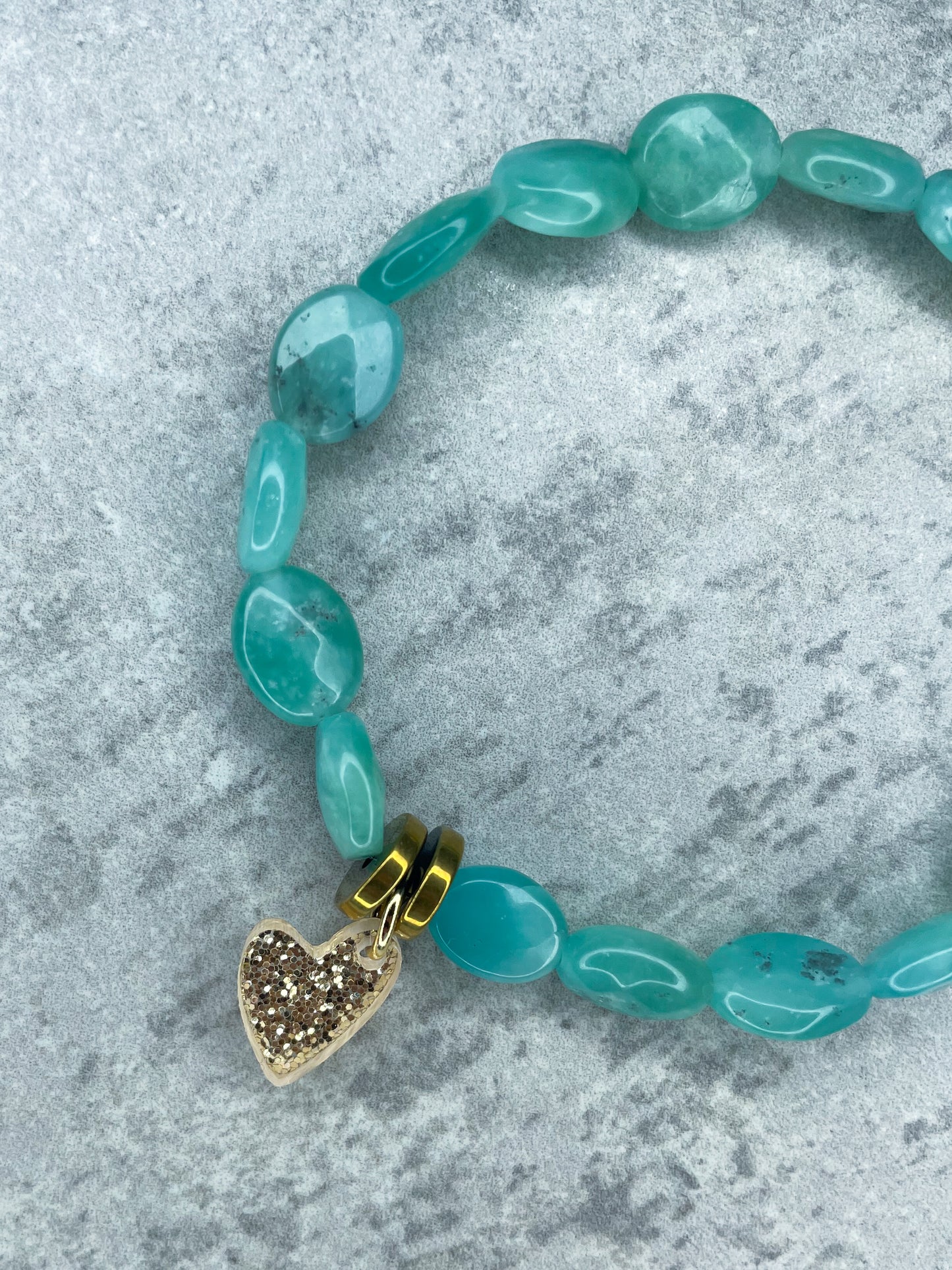 Facettiertes Glasperlen Armband mit Herz