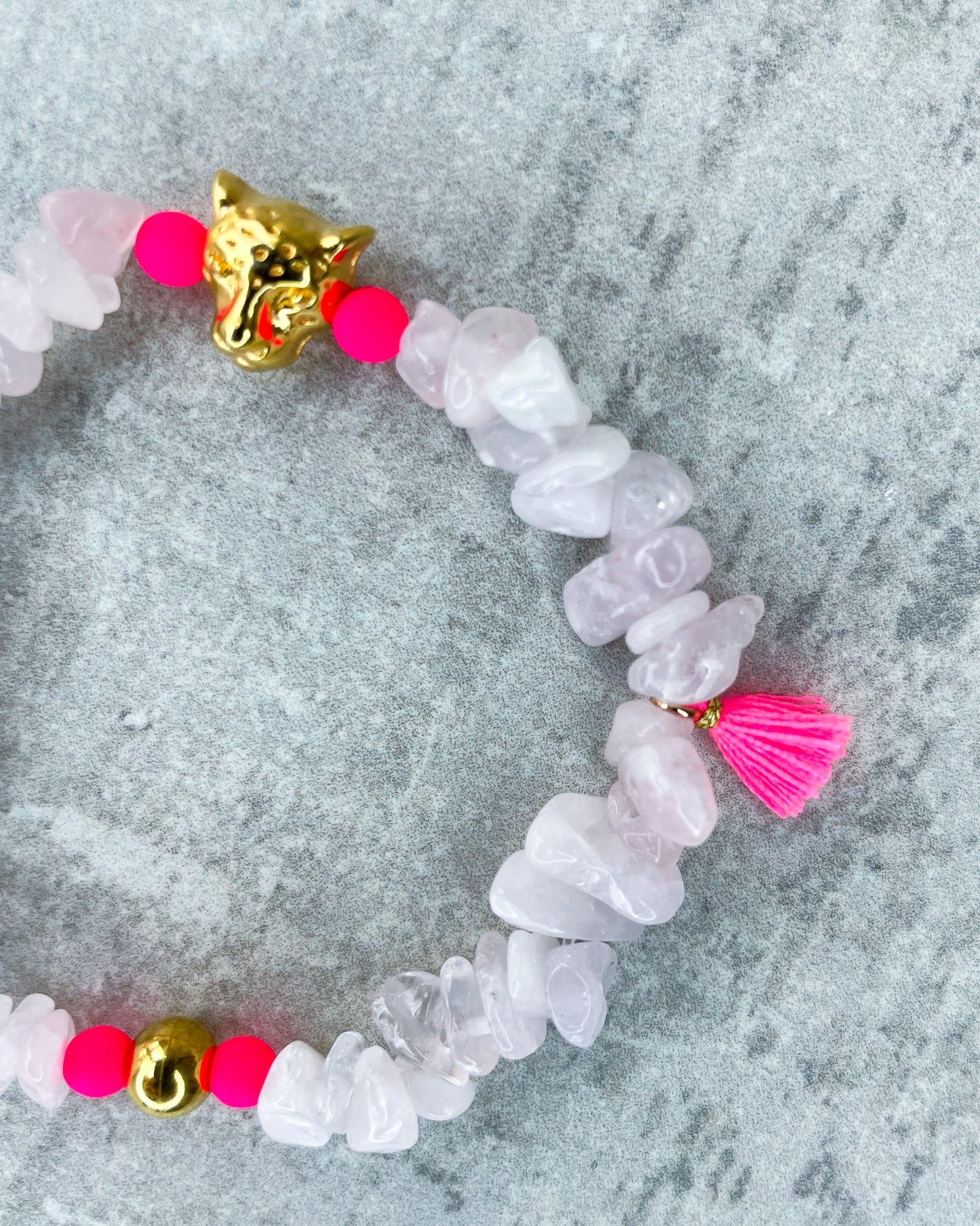 Heilstein-Armband "Rosenquarz Pink Panther"