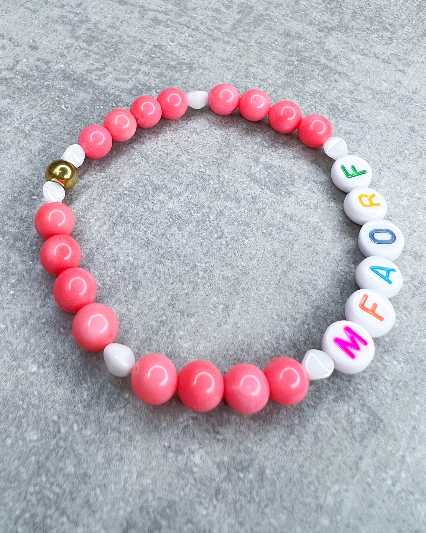 Healing Stone Bracelet "Malachite & Letters"