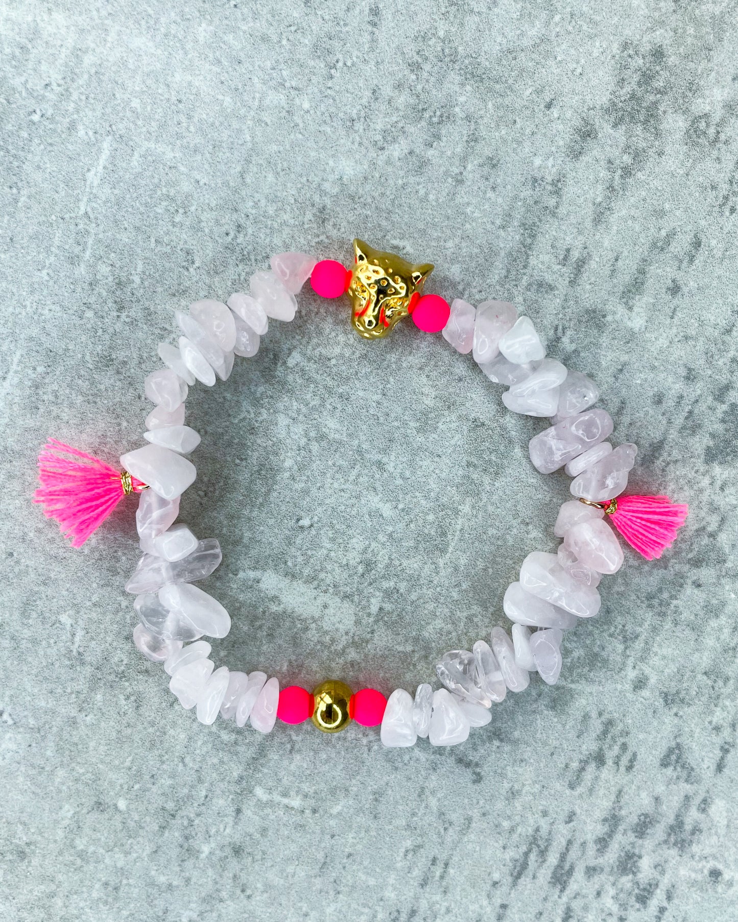 Heilstein-Armband "Rosenquarz Pink Panther"