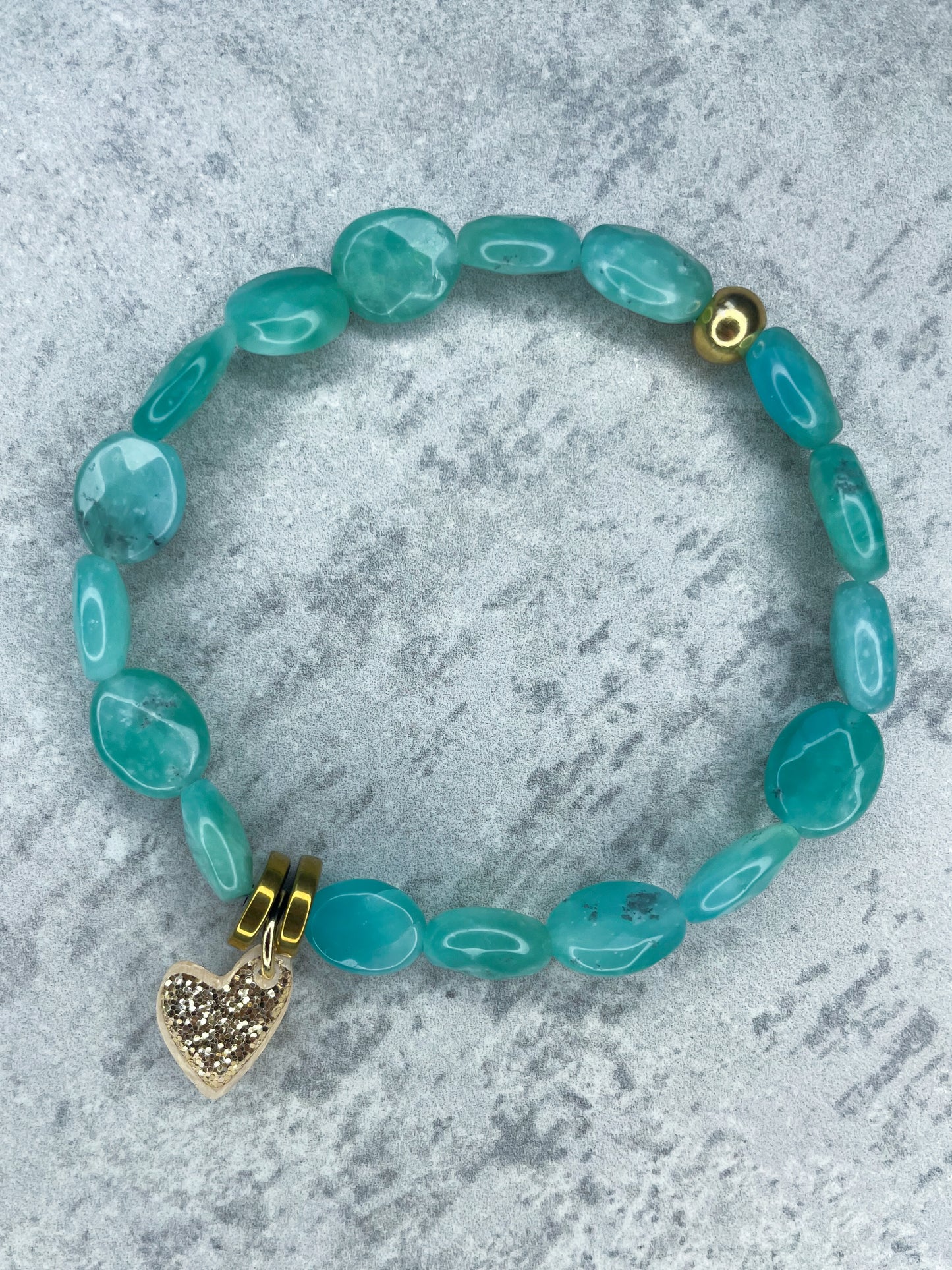 Facettiertes Glasperlen Armband mit Herz