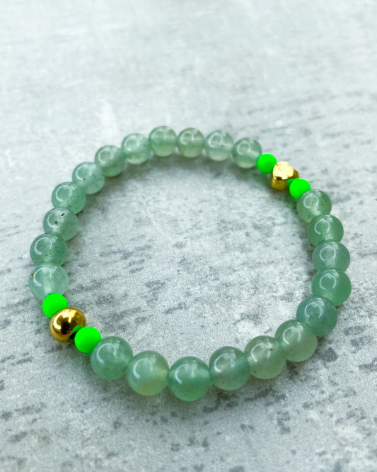 Heilstein-Armband, rund "Aventurin & Herz”