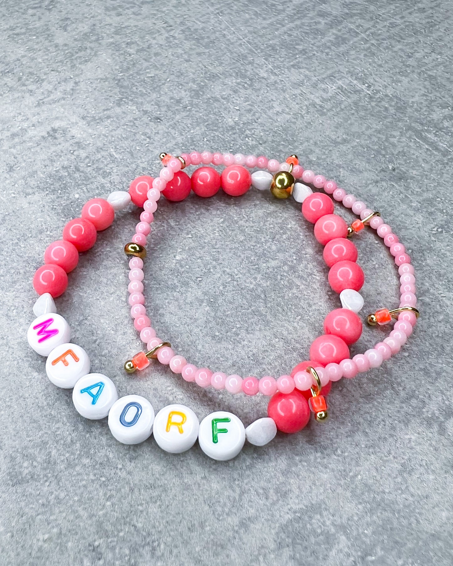 Healing Stone Bracelet "Malachite & Letters"