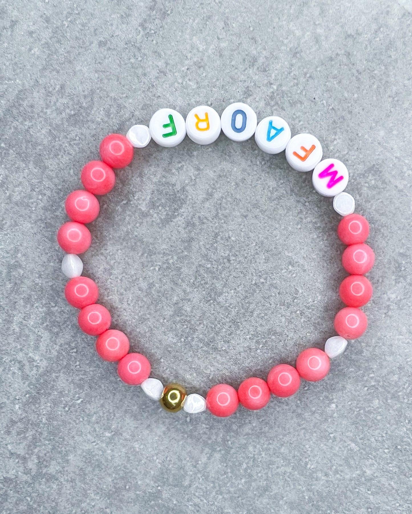 Healing Stone Bracelet "Malachite & Letters"