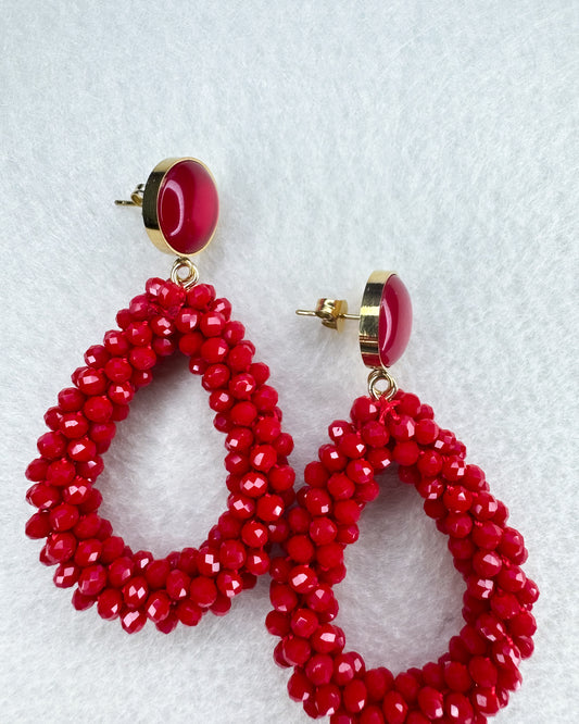 Facetten-Perlen Ohrringe "Love" - 1 Paar