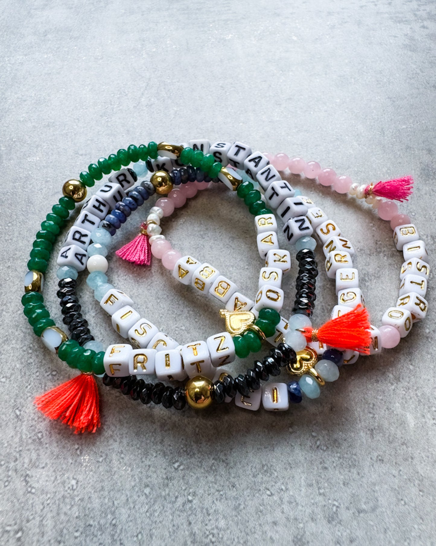 Buchstaben-Armband "Hämatit Mini“- personalisiert