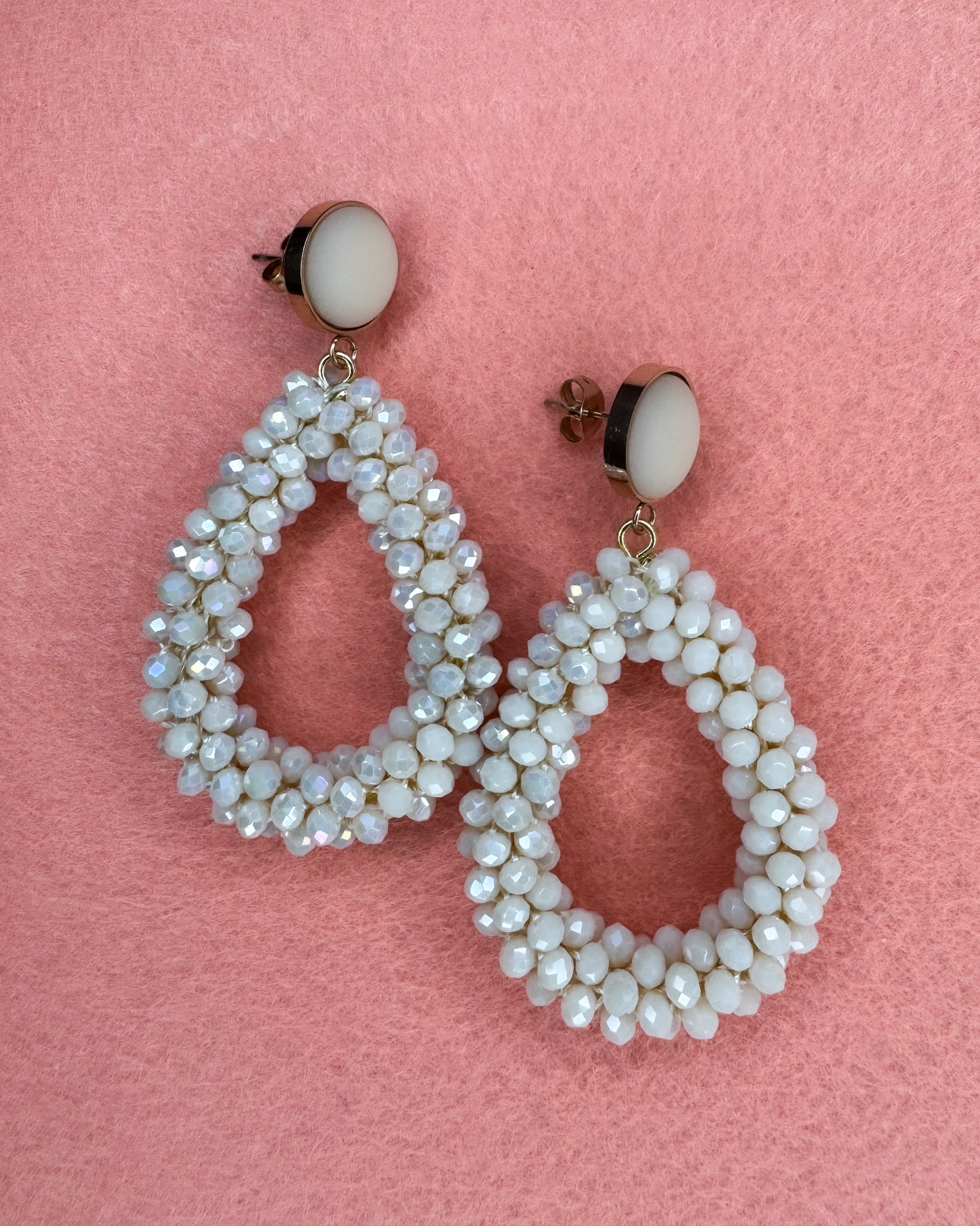 Facetten-Perlen Ohrringe "Love Red" - 1 Paar