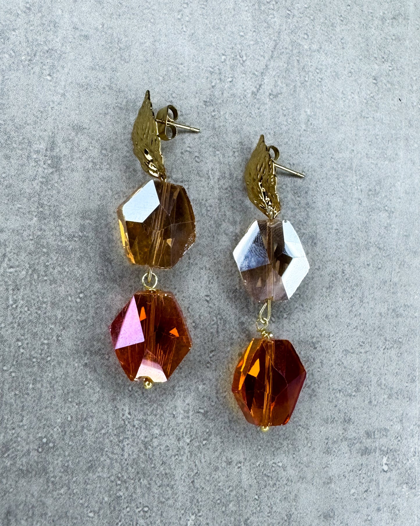 Ohrringe "Orange Christal" - 1 Paar