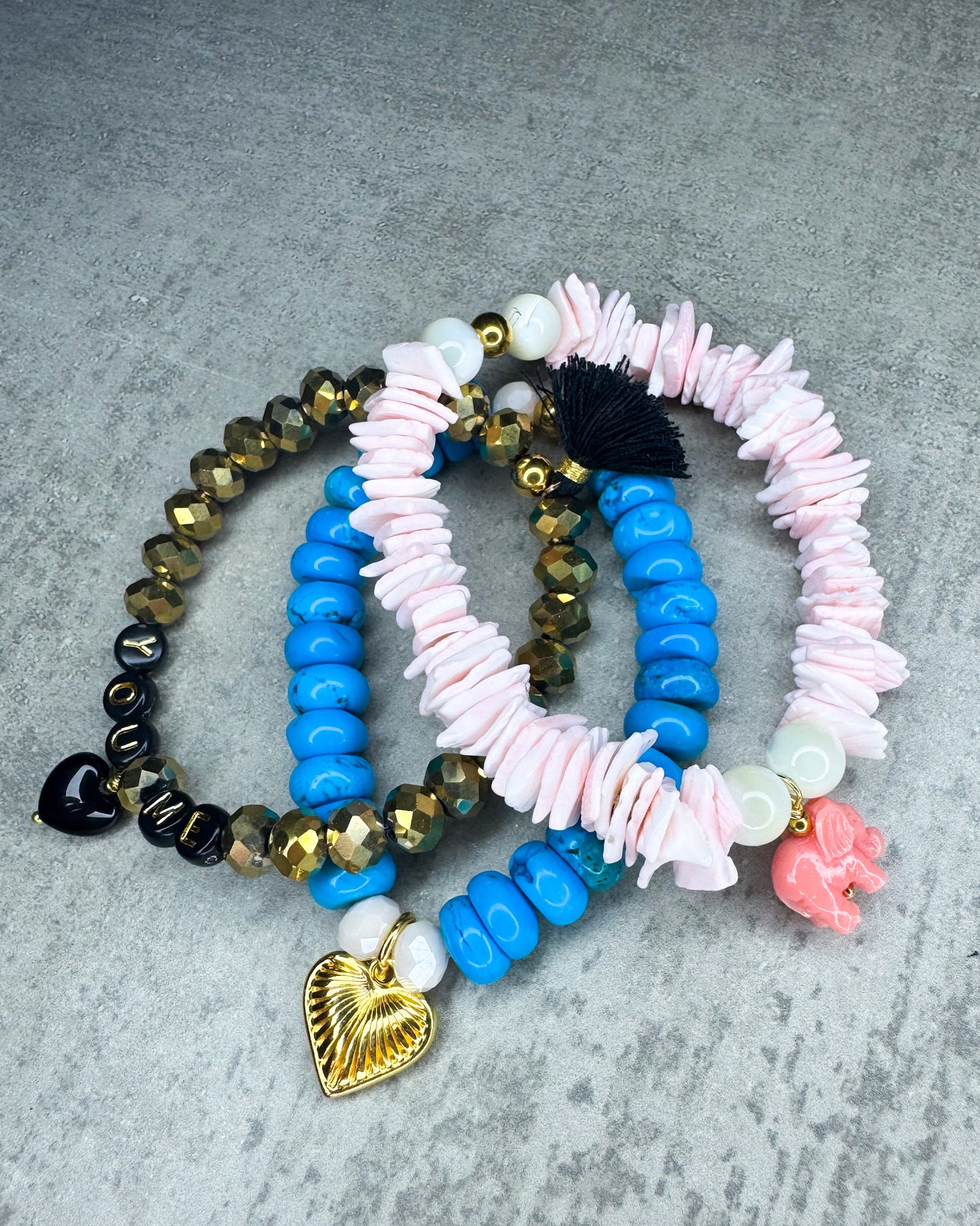 Heilstein-Armband, "Boho Day"