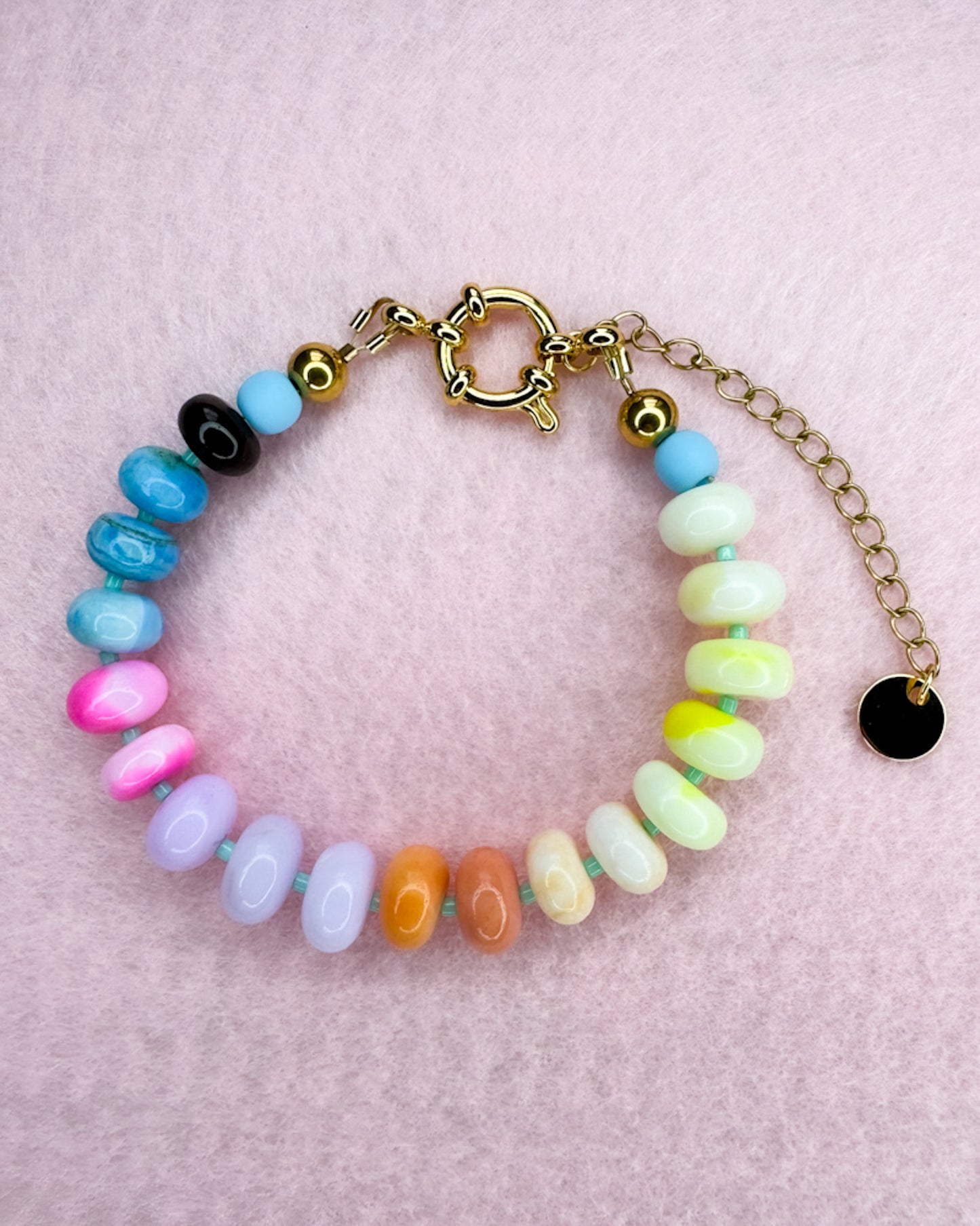 Opalperlen-Armband, "Opal Rainbow“ - 9mm