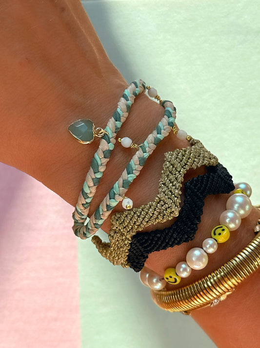 Wickelarmband aus Seide, Grün