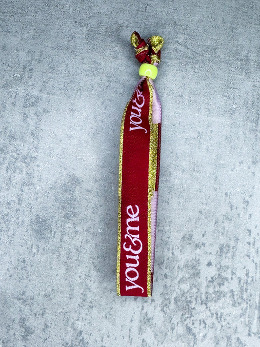 Schmuck-Textarmband "YOU & ME Red"