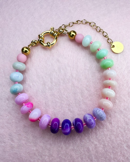 Opalperlen-Armband, "Opal Rainbow“ - 7mm