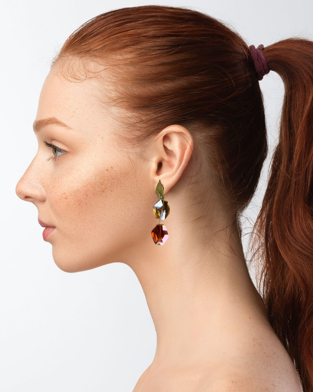 Ohrringe "Orange Christal" - 1 Paar