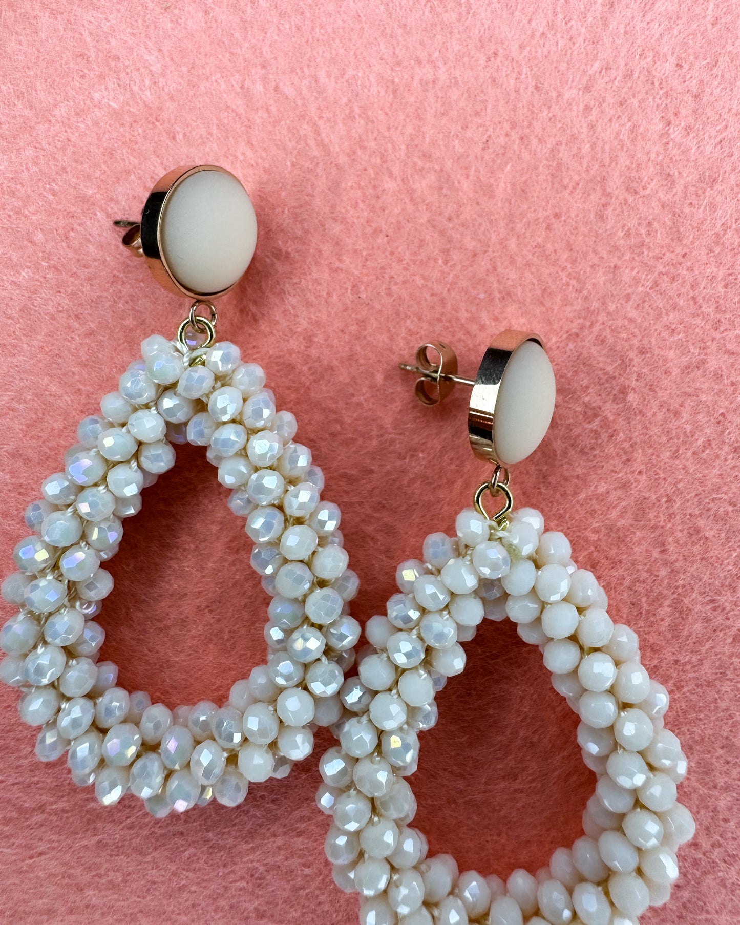 Facetten-Perlen Ohrringe "Love Red" - 1 Paar