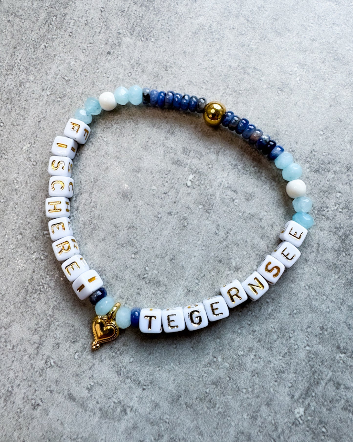 Buchstaben-Armband "Lapislazuli Mini“- personalisiert