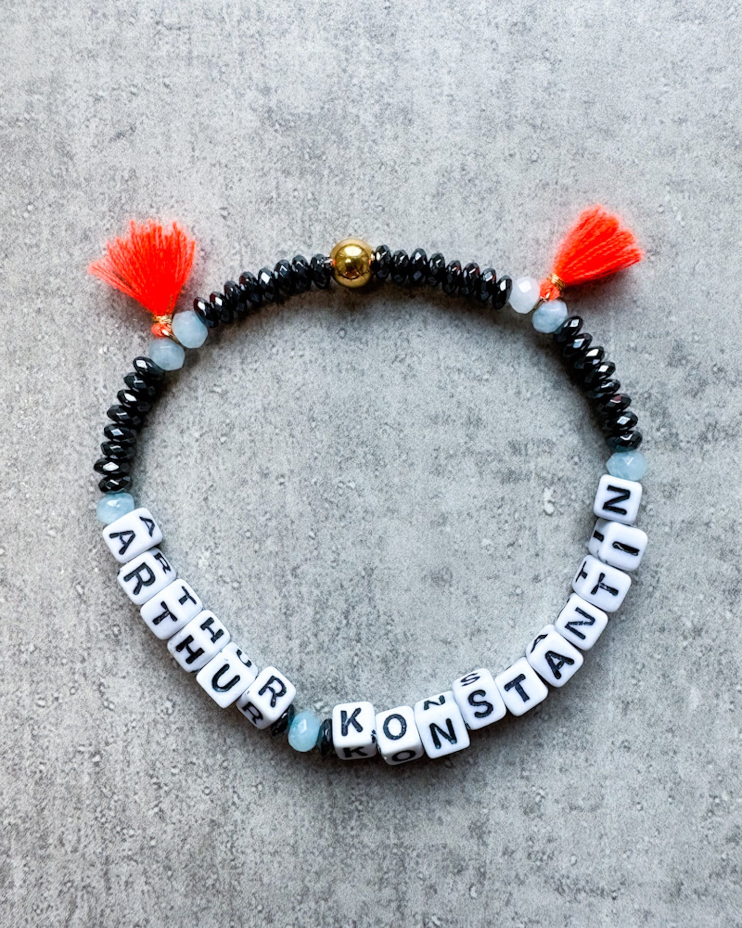 Buchstaben-Armband "Hämatit Mini“- personalisiert