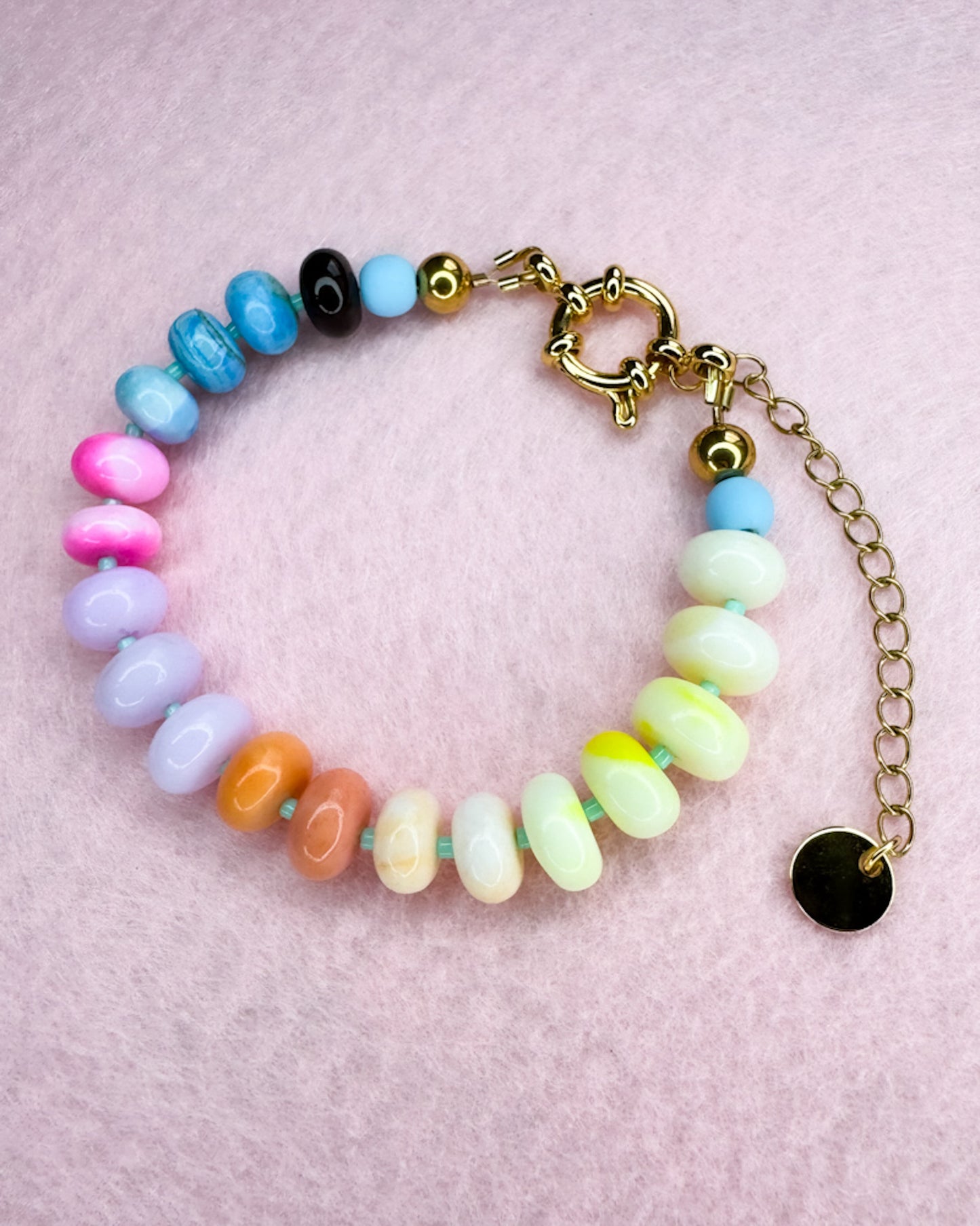 Opalperlen-Armband, "Opal Rainbow“ - 9mm