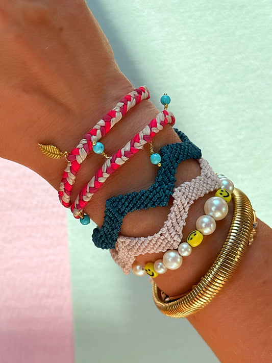 Wickelarmband aus Seide, Rot