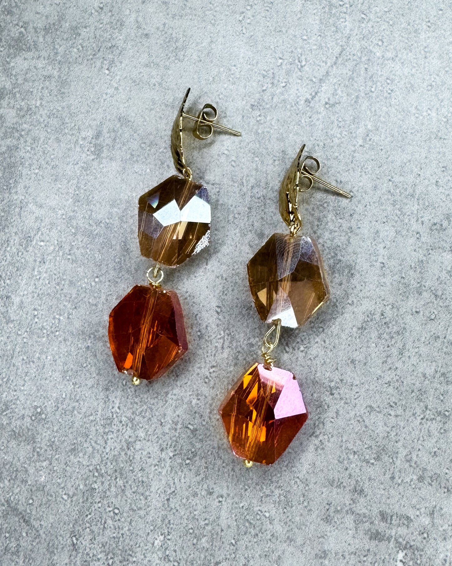 Ohrringe "Orange Christal" - 1 Paar