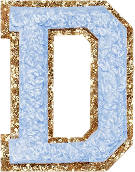 Glitzer-Buchstaben Aufnäher  – hellblau