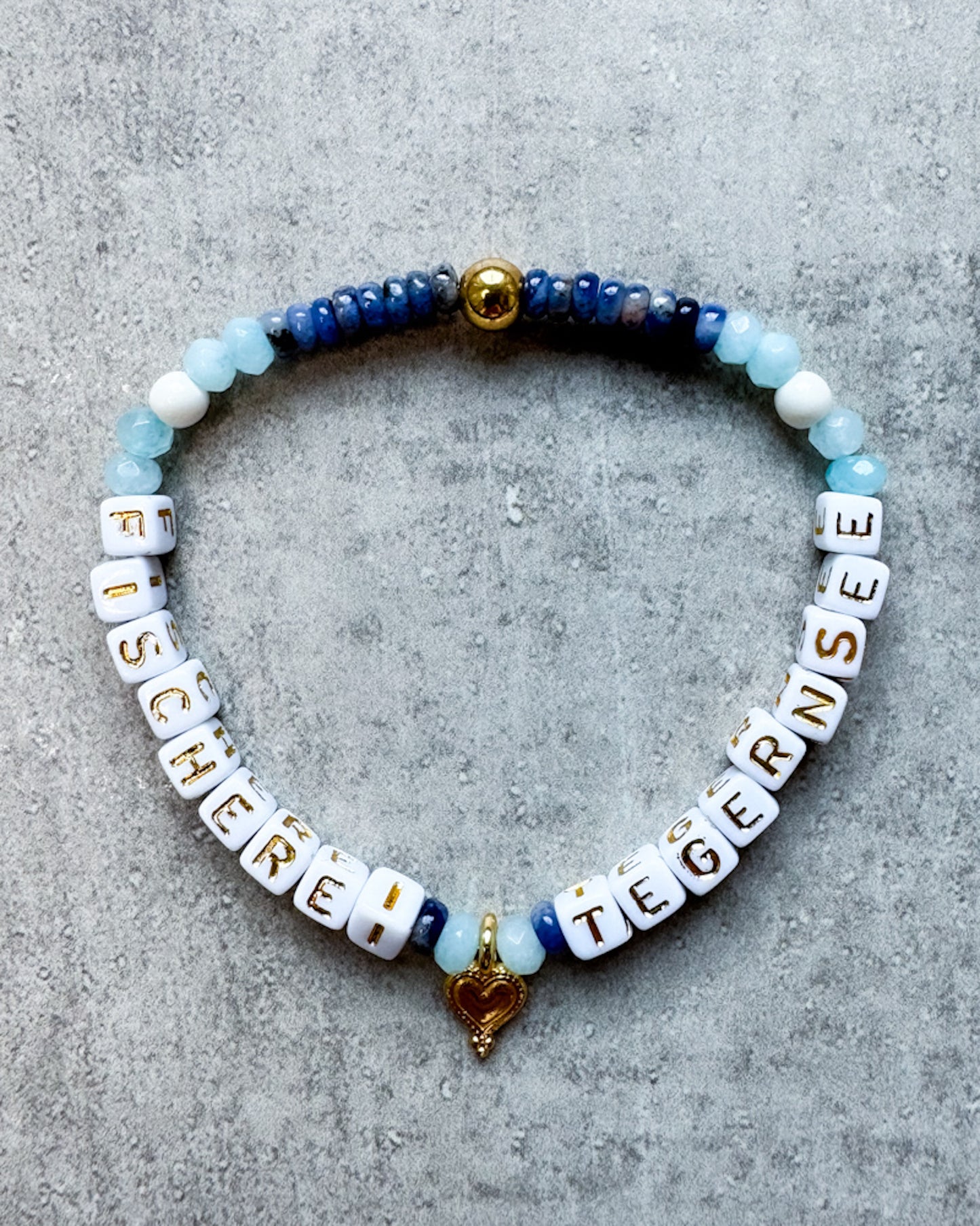 Buchstaben-Armband "Lapislazuli Mini“- personalisiert