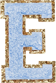 Glitzer-Buchstaben Aufnäher  – hellblau