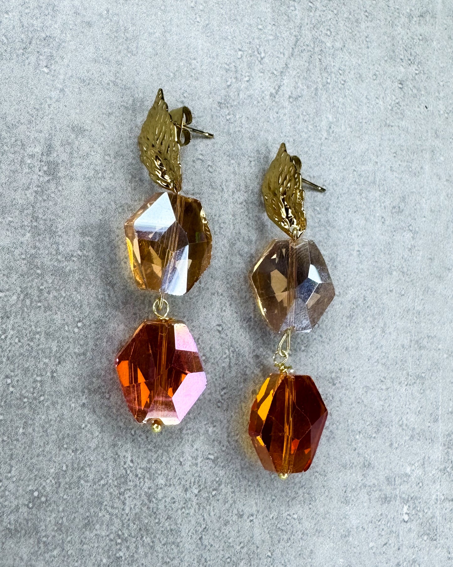 Ohrringe "Orange Christal" - 1 Paar