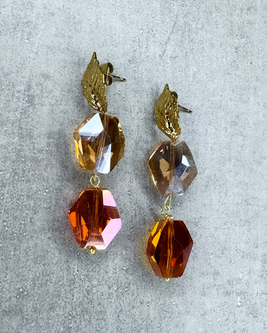 Ohrringe "Orange Christal" - 1 Paar