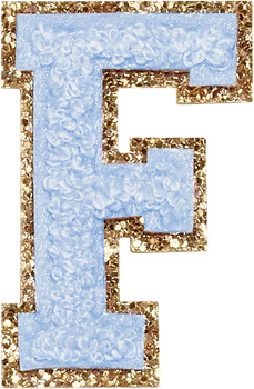 Glitzer-Buchstaben Aufnäher  – hellblau