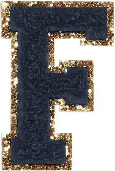 Glitzer-Buchstaben Aufnäher  – schwarz