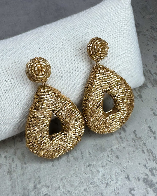 Ohrringe "Gold Miyuki" - 1 Paar